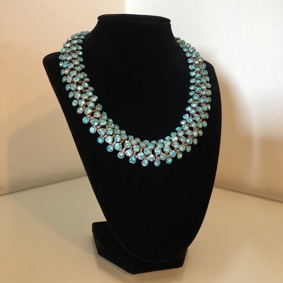 Blue Rhinestone Statement Necklace - Picture 3 of 5